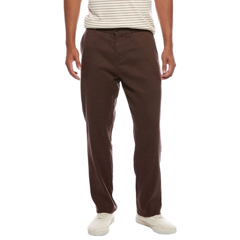 Onia Mens  Stretch Linen Trouser, Brown